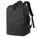 Mochila negra multifuncional para portátil con puerto USB y correas de malla cómoda - Negro