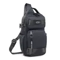 Waterproof grey men's sports chest bag with honeycomb texture and mesh side pocket - Gray