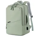 Mochila para portátil verde claro multifuncional con puerto USB y tejido impermeable - Verde