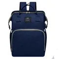 Zaino fasciatoio blu navy di grande capacità con porta USB e design pieghevole - Blu