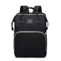 Schwarzer Multifunktions-Wickelrucksack mit großem Fassungsvermögen und gepolsterten Gurten - Schwarz
