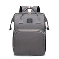 Grauer multifunktionaler Wickelrucksack mit großer Kapazität und USB-Ladeanschluss für Babys - Grau