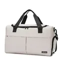 Borsa da viaggio grigio chiaro con separazione a umido e a secco e grande capacità - Bianco