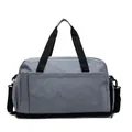 Sac de voyage fitness bleu-gris avec compartiment à chaussures et bandoulière - Bleu