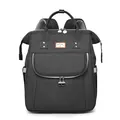 Mochila pañalera multifuncional gris oscuro con asas y logotipo de cuero My Sunshine - gris oscuro