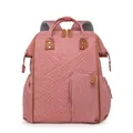 Zaino fasciatoio trapuntato rosa con dettagli in pelle e grande capacità di carico - Rosa