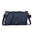 Sac à langer portable bleu foncé avec bandoulière rembourrée réglable pour les voyages - Bleu foncé