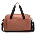 Sac de voyage multifonction rose avec sangles noires et compartiment à chaussures - Rose