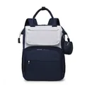 Mochila para pañales de gran capacidad azul marino y blanco con monedero a juego - Azul y Gris