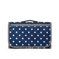 Fasciatoio portatile impermeabile blu scuro a pois bianchi con pratica maniglia - Pois Bianchi Blu