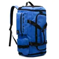 Royal blue large capacity waterproof travel backpack with Firm Abs logo and side pockets - Klein Blue