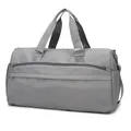 Borsa da viaggio grigia impermeabile con scomparto scarpe e tracolla regolabile - Grigio