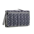Portable waterproof diaper clutch with grey and black geometric circle patterns - Black Polka Dot