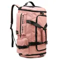 Pink cylinder gym bag with dual straps and dry-wet separation by FIRM ABS brand - Pink