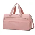 Minimalist light pink large capacity gym travel bag with shoe compartment and shoulder strap - Pink