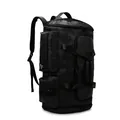 Black multifunctional sports gym bag with waterproof nylon and versatile straps - Black