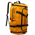 Orange and black large capacity sports travel bag with Firm Abs logo on side - Lemon Yellow