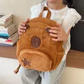 Zaino carino a forma di capibara in peluche marrone per bambini con stelle ricamate - 24cmx11cmx29cm / Caffè