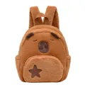 Süßer brauner Capybara Plüschrucksack mit weicher Textur und gestickten Details - Verbesserte Verdickte Version
