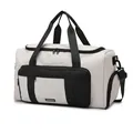 Large travel duffel bag in grey and black with adjustable shoulder strap and handles - Off White
