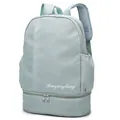 Mint green waterproof dry-wet separation travel backpack with large bottom compartment - Light Green
