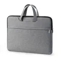 Maletín impermeable de tela oxford gris para portátil con asa y bolsillo frontal zip - 15.6" / Gris