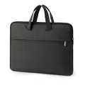 Maletín para portátil impermeable en tela Oxford con asas superiores en gris oscuro - 15.6" / Negro