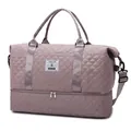 Borsa da viaggio trapuntata rosa con ampio scomparto per scarpe e tracolla regolabile - Rosa Sakura