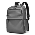 Minimalistischer dunkelgrauer PU-Laptop-Rucksack für 15,6 Zoll mit mattem Finish - Grau