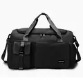 Bolso de gimnasio negro de gran capacidad impermeable con asas dobles y bandolera - Negro