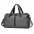 Grande borsa da viaggio grigio scuro impermeabile con separazione bagnato-asciutto e tracolla - Grigio