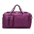 Bolsa de viaje morada de nailon con gran capacidad y múltiples bolsillos útiles - Fucsia