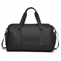 Grande borsa sportiva nera impermeabile con scomparto bagnato-asciutto e tracolla regolabile - Nero