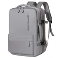 Light grey multi-functional travel backpack in durable waterproof fabric with side handle - Gray