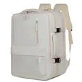 Off-white multi-functional travel backpack with large capacity and layered zipper design - Off White