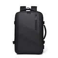 Mochila de viaje expandible para hombre con compartimento para zapatos y funda para portátil - Negro Extensible (Puerto USB)