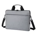 Minimalistische graue 14-Zoll Laptoptasche mit Schultergurt und robuster Stoffstruktur - Grau