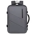 Zaino porta PC espandibile grigio scuro con finitura opaca e fibbie di compressione laterali - Grigio Espandibile + USB