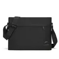 Bolso bandolera de hombre en tela Oxford negra con correa ajustable y logotipo - Negro