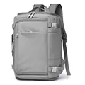 Grauer multifunktionaler Reiserucksack mit robustem Stoff und ergonomischen Gurten - Grau