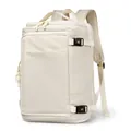 Minimalistischer cremeweißer Reise-Rucksack mit mehreren Taschen und USB-Ladeanschluss - Cremeweiß