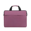 Waterproof mauve laptop briefcase with reinforced handle and metal strap hooks - Purple