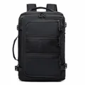 Black large capacity business travel backpack with multi-layer waterproof compartments - Black