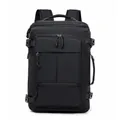 Mochila de viaje negra gran capacidad con puerto USB y compartimento para zapatos - Negro