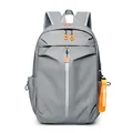 Sac à dos imperméable gris clair avec sangles mode et zips contrastés orange - Sans Pendentif / Gris