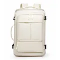 Mochila de viaje beige minimalista con diseño multicompartimento y correas transpirables - Blanco Roto