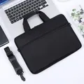 Τσάντα laptop από μαύρο νάιλον με μπροστινή τσέπη και αποσπώμενο λουράκι ώμου - US 13 / Μαύρο