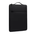 Funda negra impermeable para portátil con asa superior y bolsillo frontal - Funda de Portátil (11-12 Pulgadas) / Negro