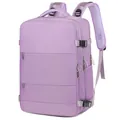 Purple large capacity travel backpack with multi-layer zippers and padded mesh straps - Violet
