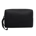 Minimalist black laptop sleeve case in durable nylon with side handle for MacBook and iPad - Power Supply Bag / Black